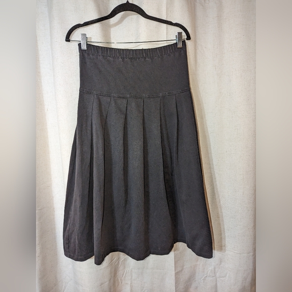 Vintage Dresses & Skirts - Black Union Made High Waisted Pleated Skirt